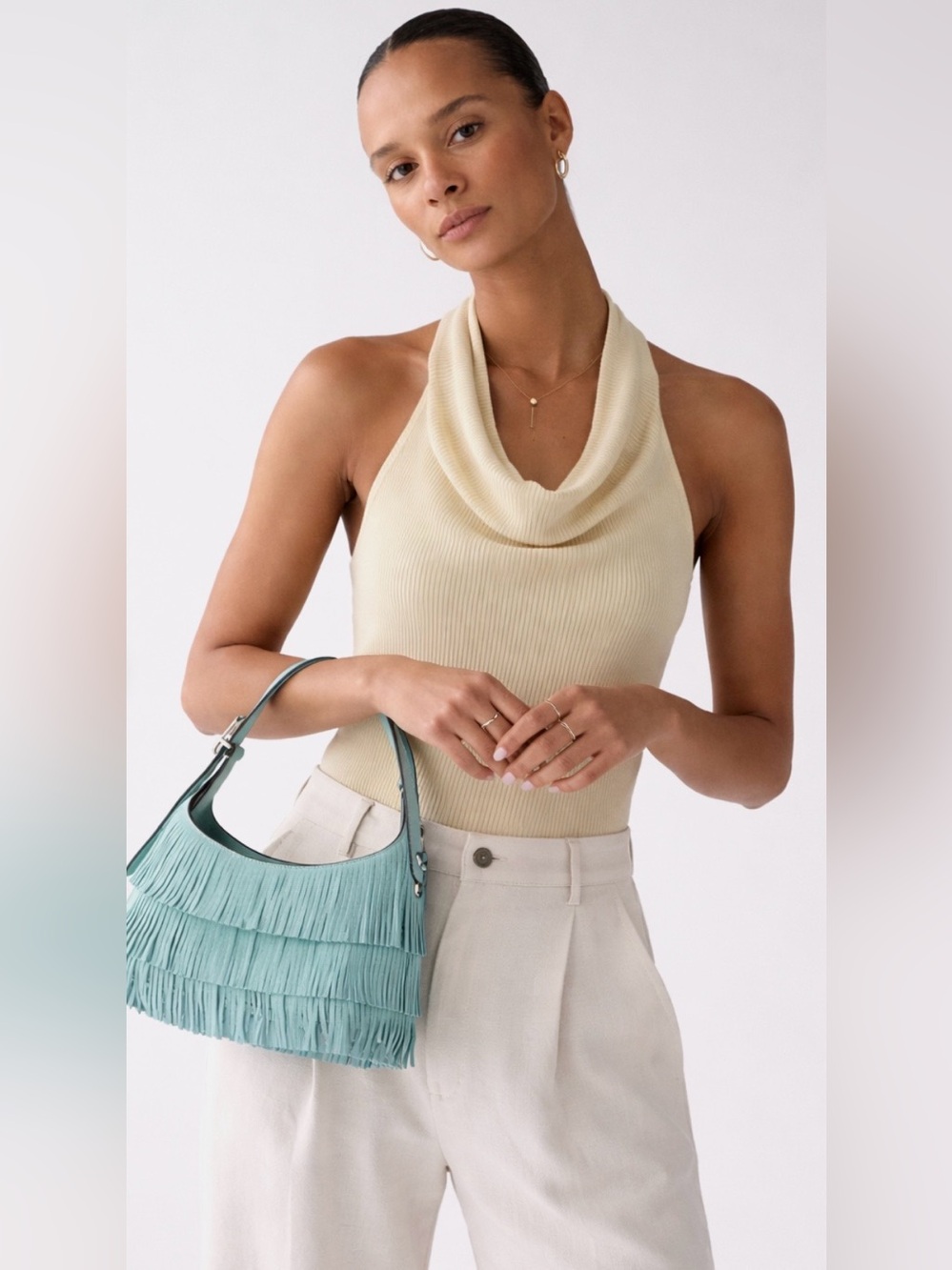 Kate Spade New York Mini Suede Fringe CrossbodyBag Aventurine NWT- HTF - Picture 10 of 10